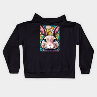 Rainbow Hare #004 Kids Hoodie